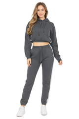 Bahob® Women’s Sportswear Set, 2 Pcs Women Tracksuit Hoodie Crop Top and Joggings Pants Leggings Yoga Gym Wear Tracksuits Activewear Set