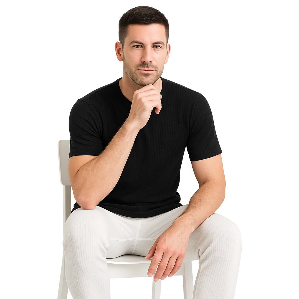Bahob® Pack of 2 Men's Thermal Long & Half Sleeve Top, Warm Underwear Base layer Lightweight Soft Thermal Top S-XXL