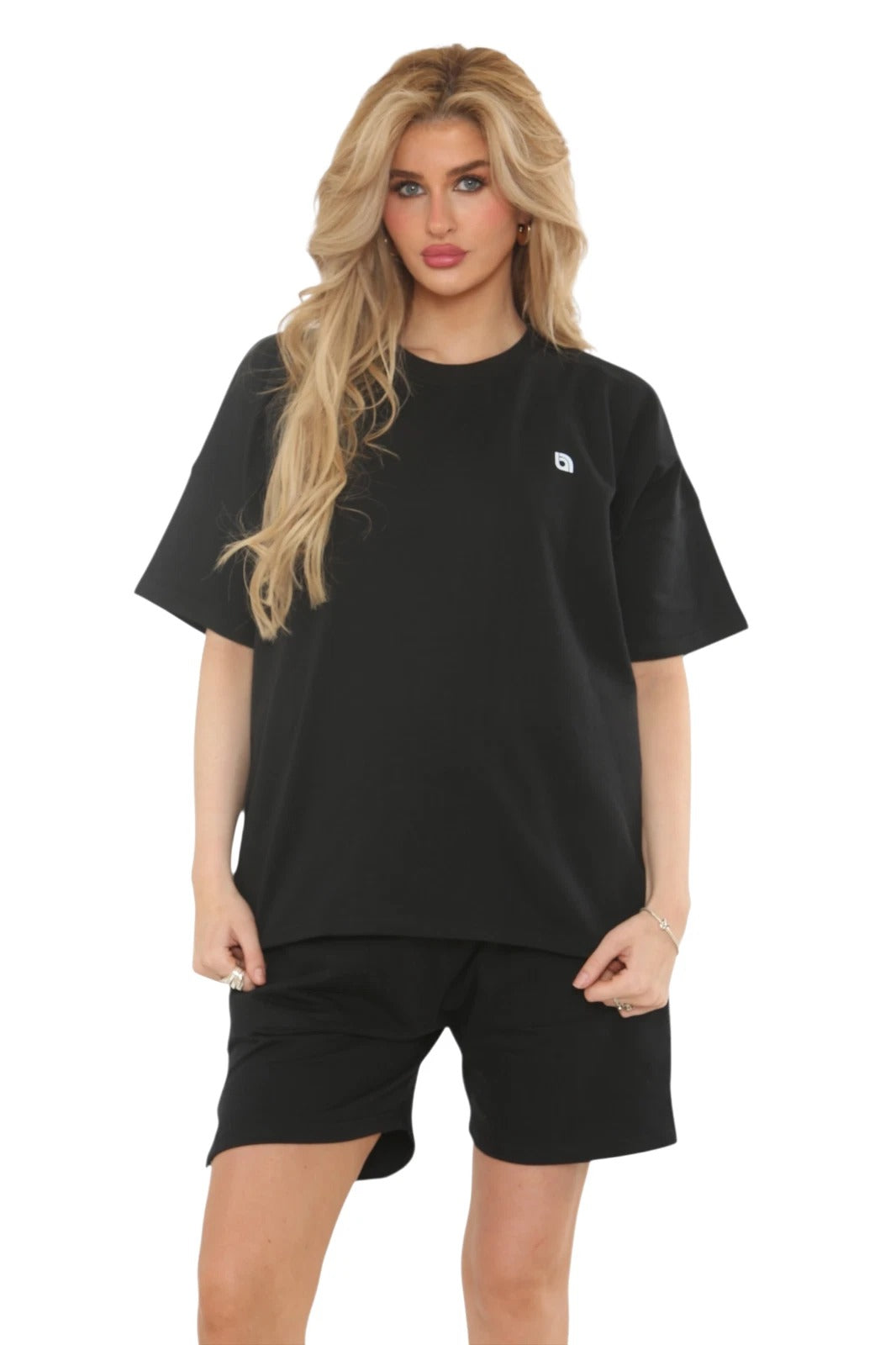 Womens Tracksuit Sets Loose Short Sleeve Tops and Shorts Set Oversized S-XXL