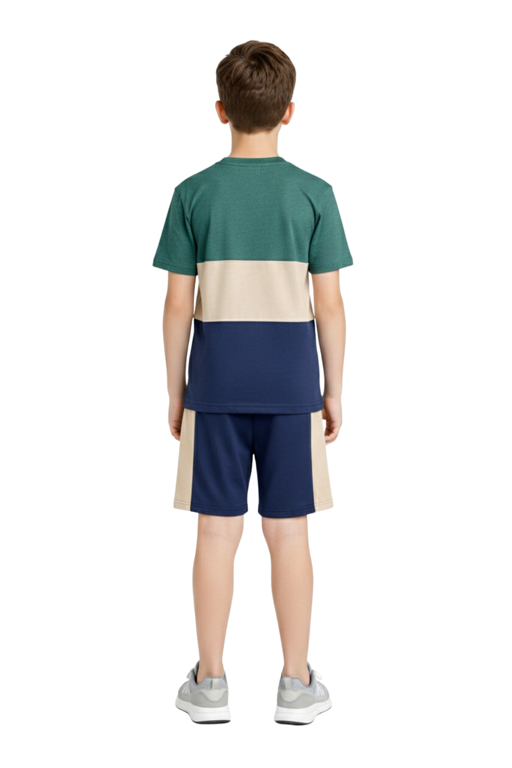 Bahob® Kids Short Set Top & Shorts Set Short Sleeves T Shirt Contrast Kids Short Set Top & Shorts Set Short Sleeves T Shirt Contrast Paneled Sports Summer Two Piece Outfit Set Children 3-14 Years