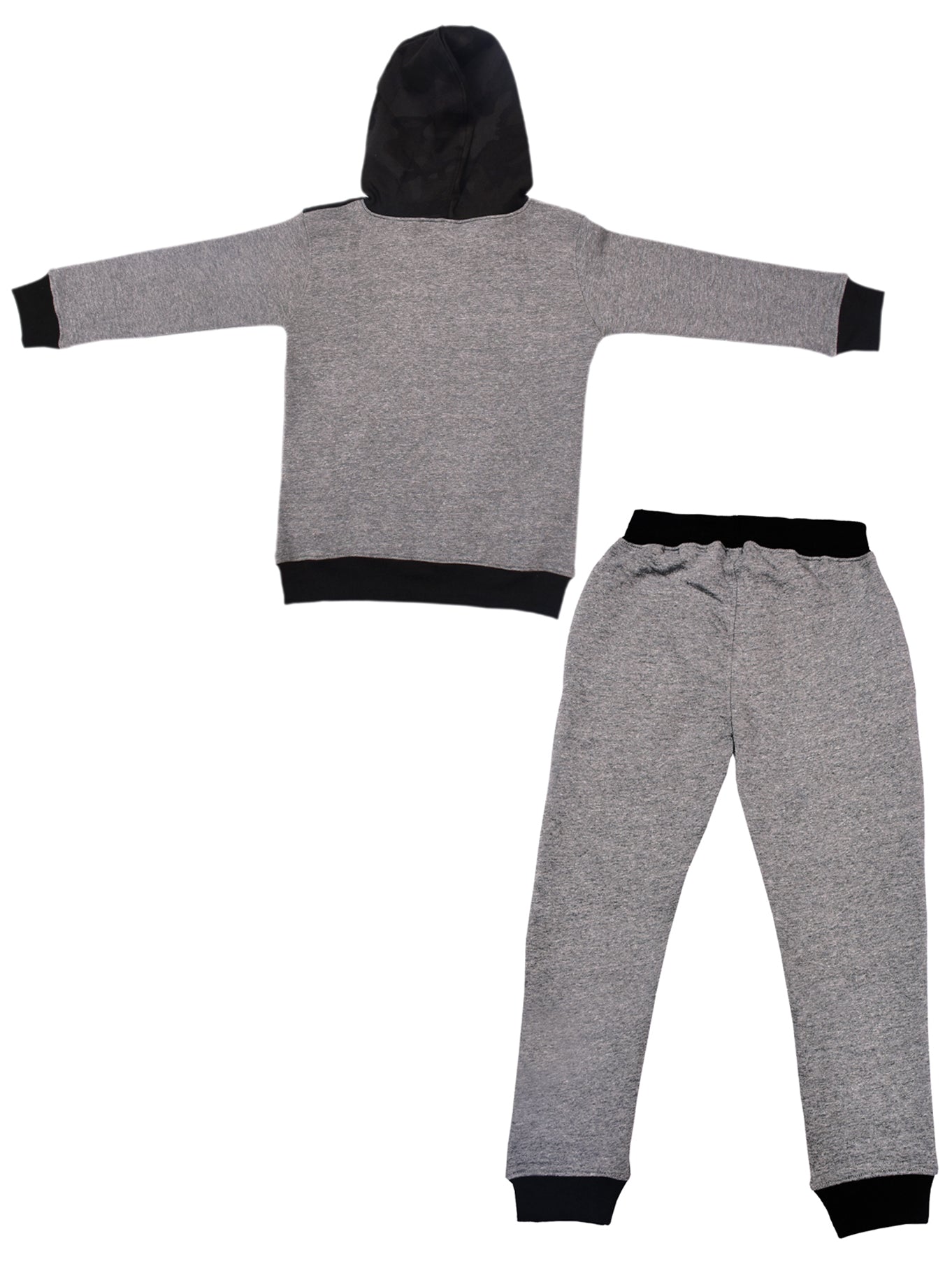 Bahob® Boys Activewear 2 Piece Fleece Pull Over Hoodie & Joggers Camouflage Contrast. - Bahob