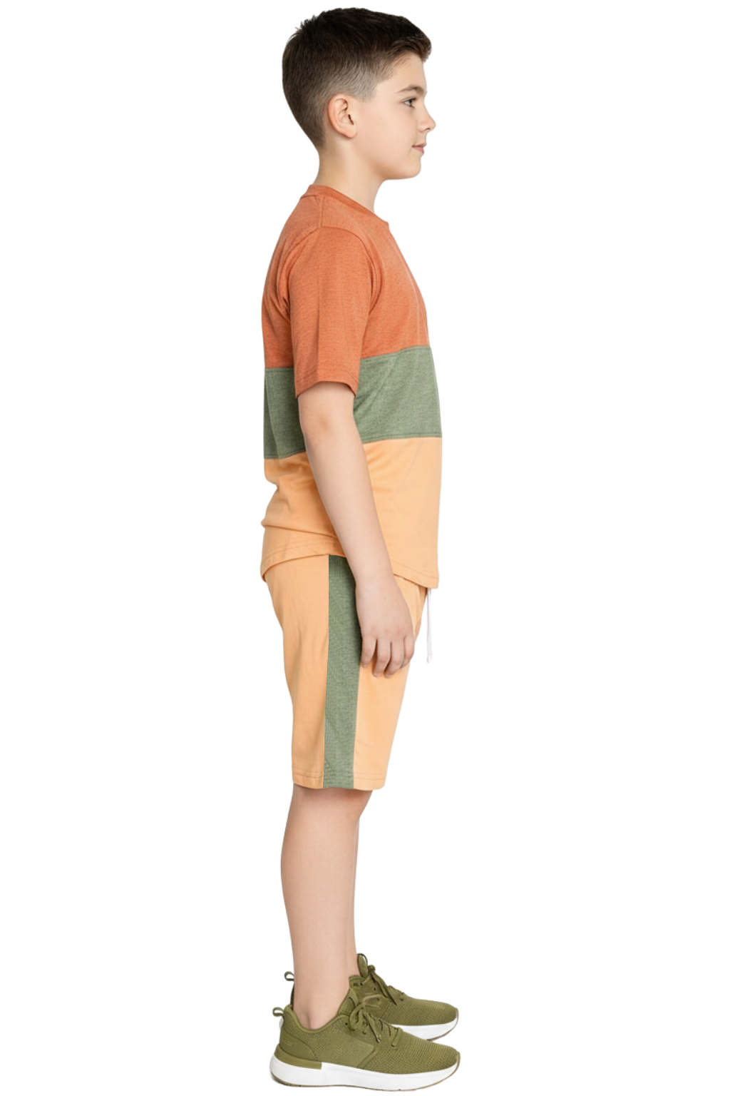 Bahob® Kids Short Set Top & Shorts Set Short Sleeves T Shirt Contrast Kids Short Set Top & Shorts Set Short Sleeves T Shirt Contrast Paneled Sports Summer Two Piece Outfit Set Children 3-14 Years