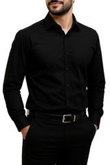 Bahob® Men's Formal Dress Shirt Long Sleeve Mens Dress Shirt 100% Cotton Plain Business Wedding Work Causal Button Down Shirts for Men with Pocket S-3XL