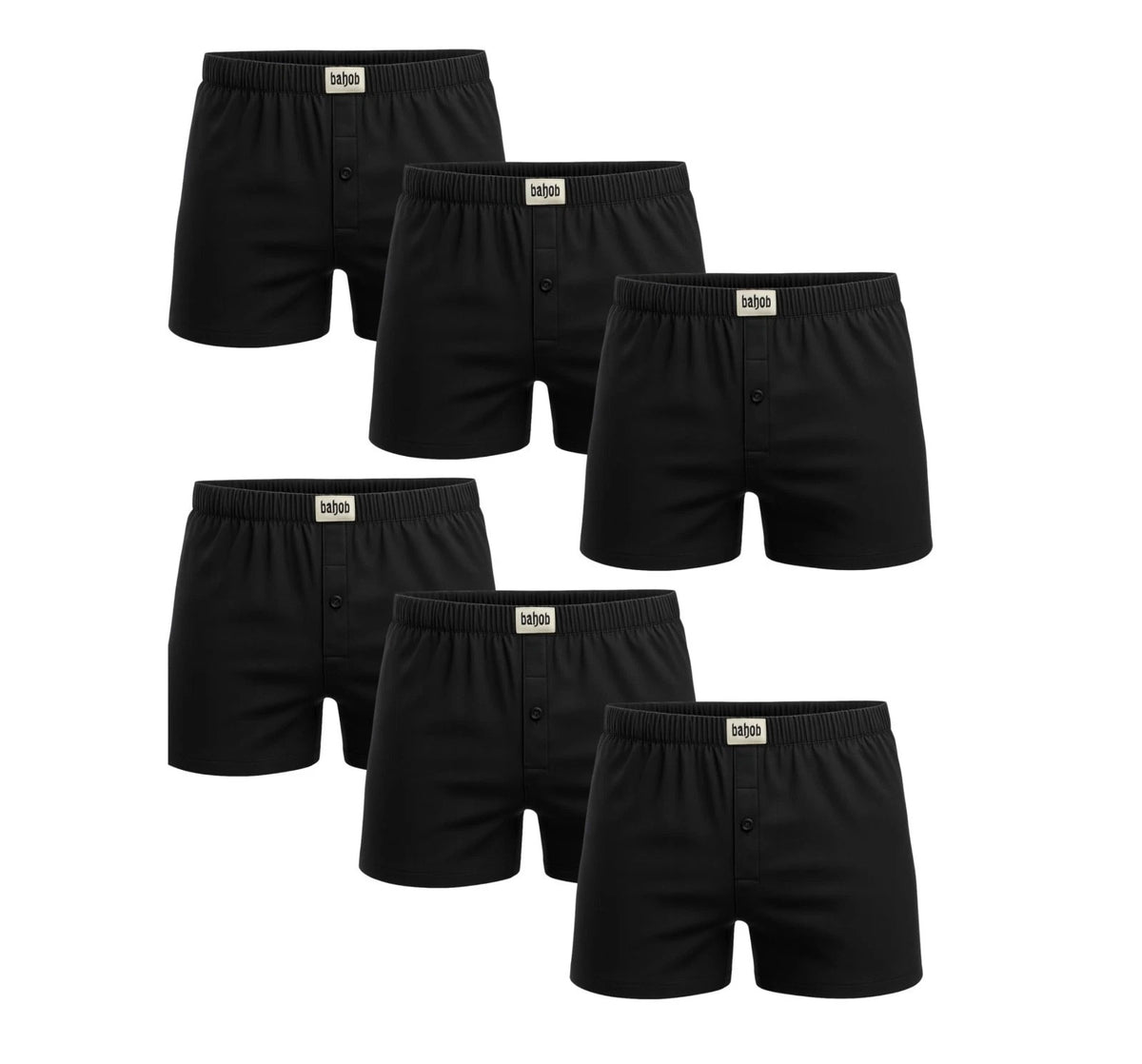 Bahob® Pack Of 6 Mens Boxers Shorts Button Open Fly Underpants Trunks For Mens Soft Cotton Boxer Shorts Comfortable Mens Underwear S-3XL
