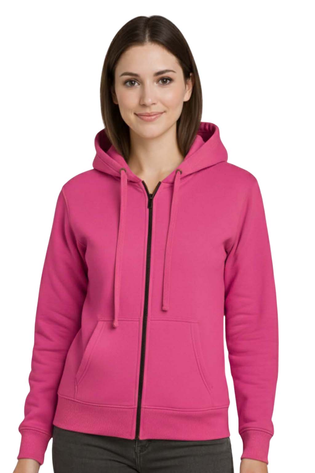 Bahob® Womens Ladies Plain Zip Up Hoodie Long Sleeve Sweatshirt Full Zip Top Soft Jumper Jacket Hoodies Top S-3XL