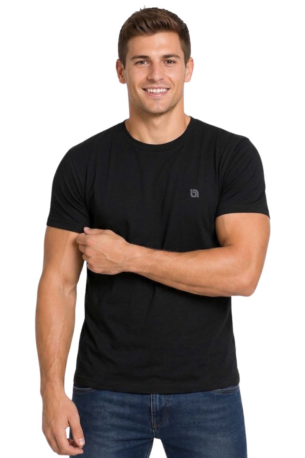 Bahob® Pack of 5 Men’s T-Shirts Crew Neck Short Sleeves Plain Soft Cotton Tops S-3XL