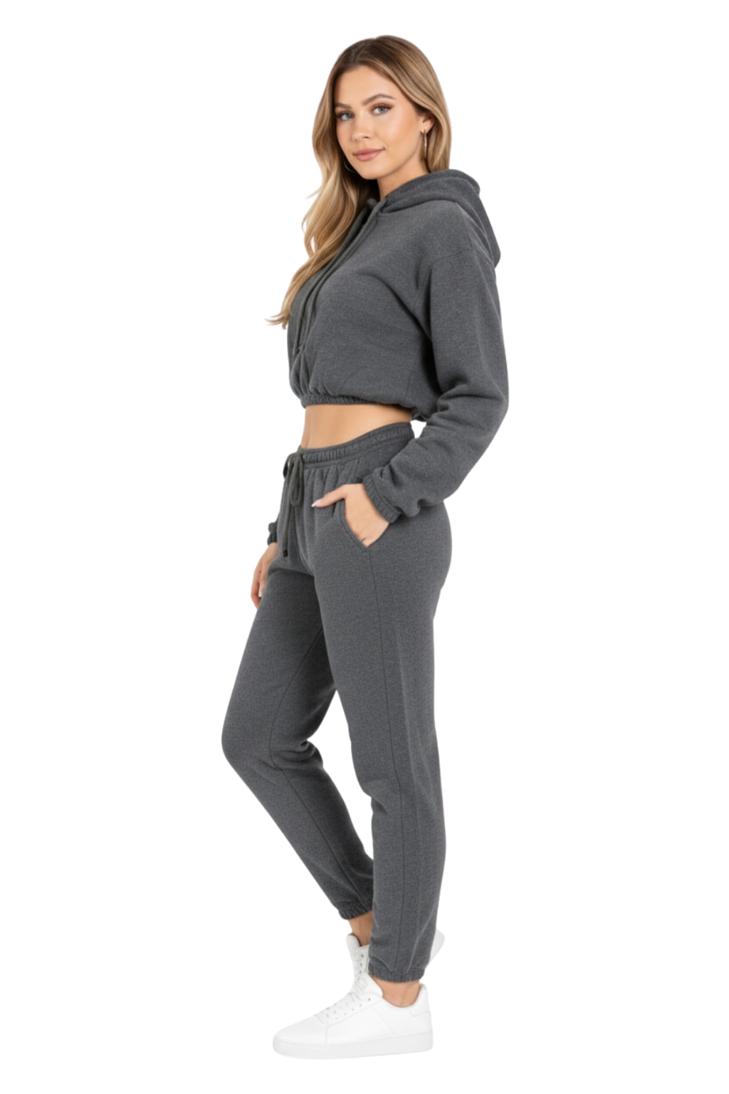 Bahob® Women’s Sportswear Set, 2 Pcs Women Tracksuit Hoodie Crop Top and Joggings Pants Leggings Yoga Gym Wear Tracksuits Activewear Set