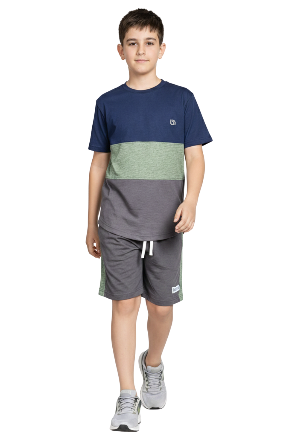 Bahob® Kids Short Set Top & Shorts Set Short Sleeves T Shirt Contrast Kids Short Set Top & Shorts Set Short Sleeves T Shirt Contrast Paneled Sports Summer Two Piece Outfit Set Children 3-14 Years