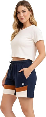 Bahob® 1 & 3 Pack Women's Fleece Short Summer Shorts with Elasticated Waistband 3 Pockets Knee Length Sweat Shorts Jogging Sport Workout Hiking Gym Athletic Running Shorts S-3XL