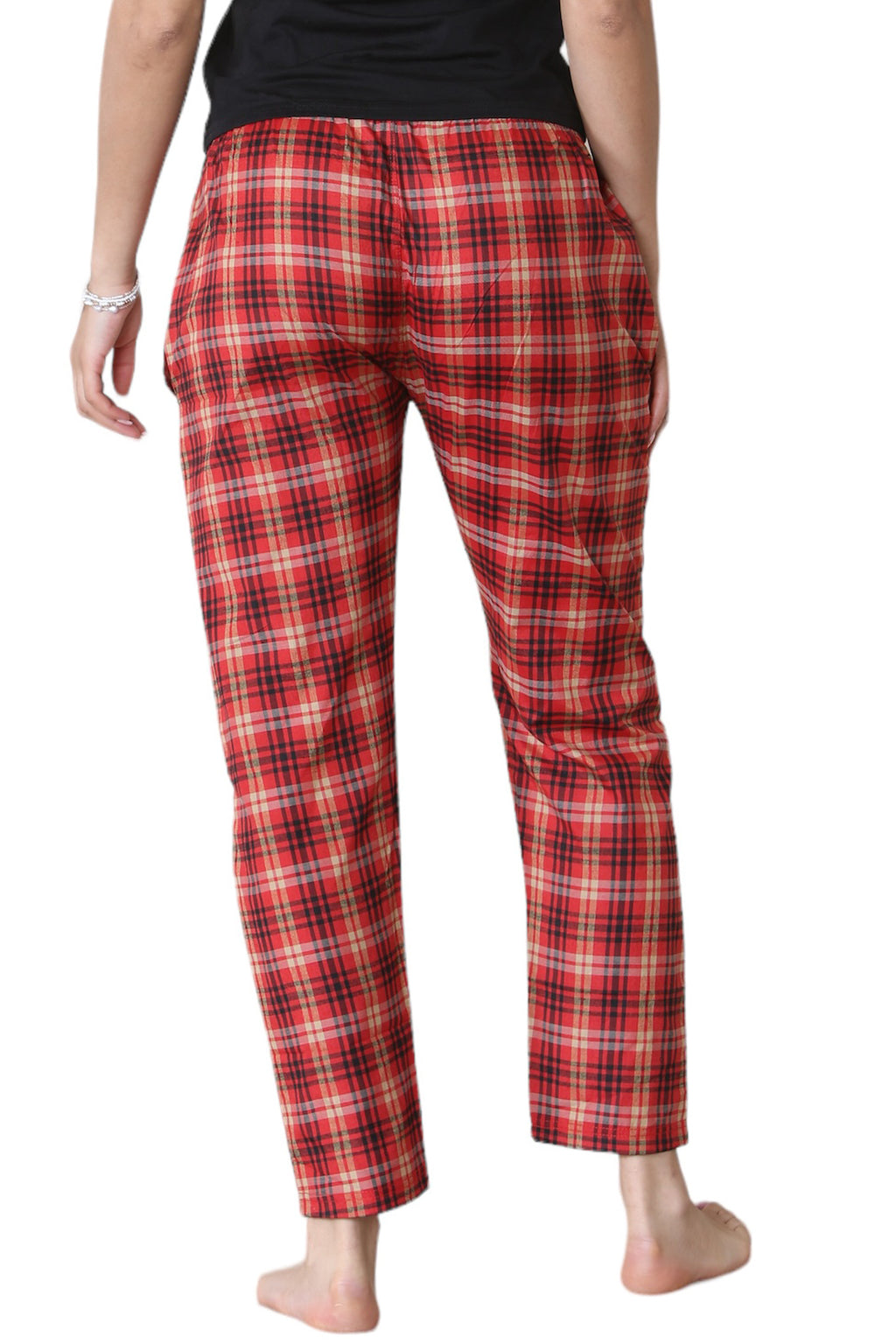 Bahob® 2 Pack Women's Check Pajama Bottom, Soft Cotton Lounge Wear Trousers Sleepwear Nightwear for Women S-XXL