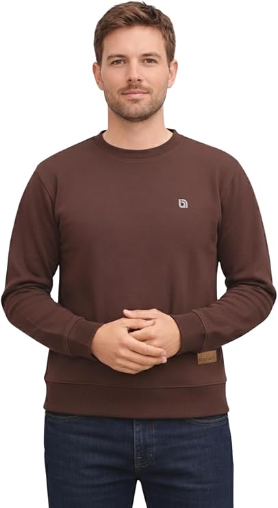 Bahob® Men's Fleece Crew Neck Sweatshirt Pullovers Long Sleeve Jumper, Sweater S-3XL