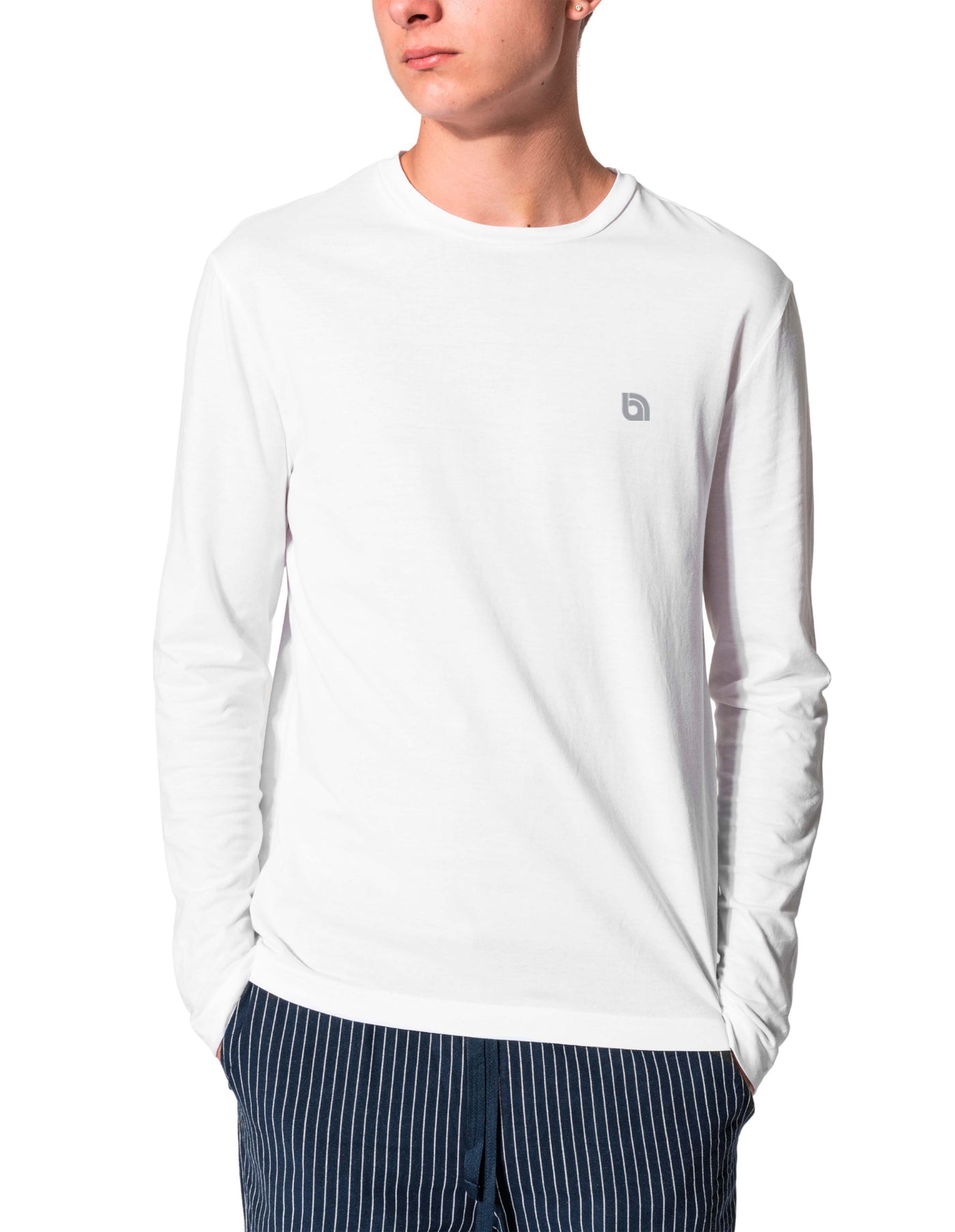 Bahob® 2 Pack Men's Long Sleeve T-Shirt Top Round Neck Full Sleeve T-Shirt Soft Cotton