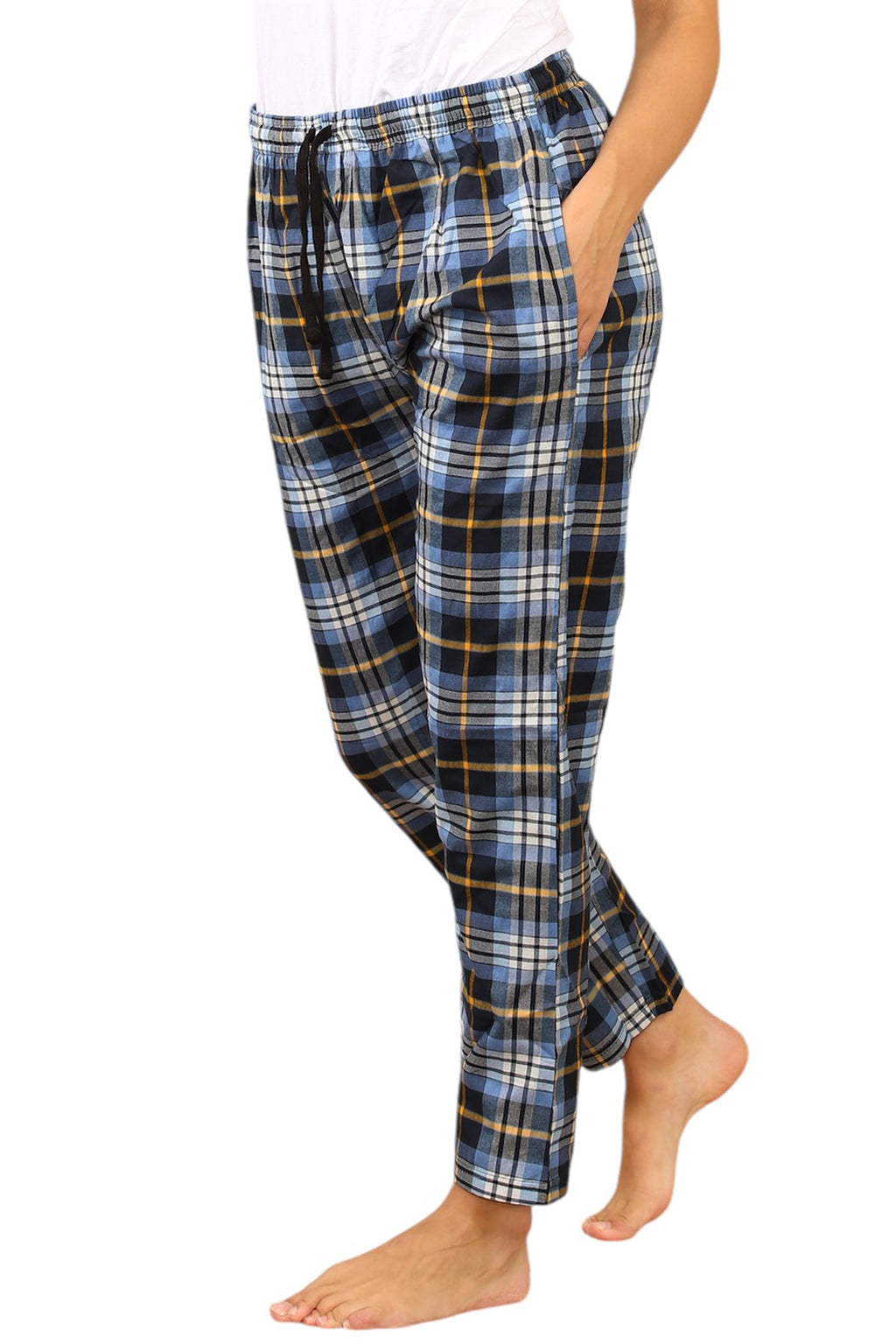 Bahob® 2 Pack Women's Check Pajama Bottom, Soft Cotton Lounge Wear Trousers Sleepwear Nightwear for Women S-XXL