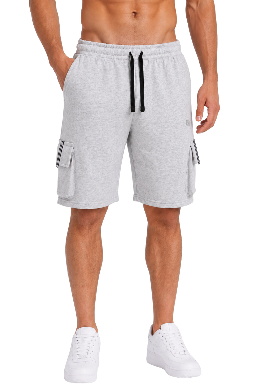 Bahob® Men's Fleece Short, Summer Casual Shorts Cotton with Elasticated Waistband Jogger Shorts S-XXL