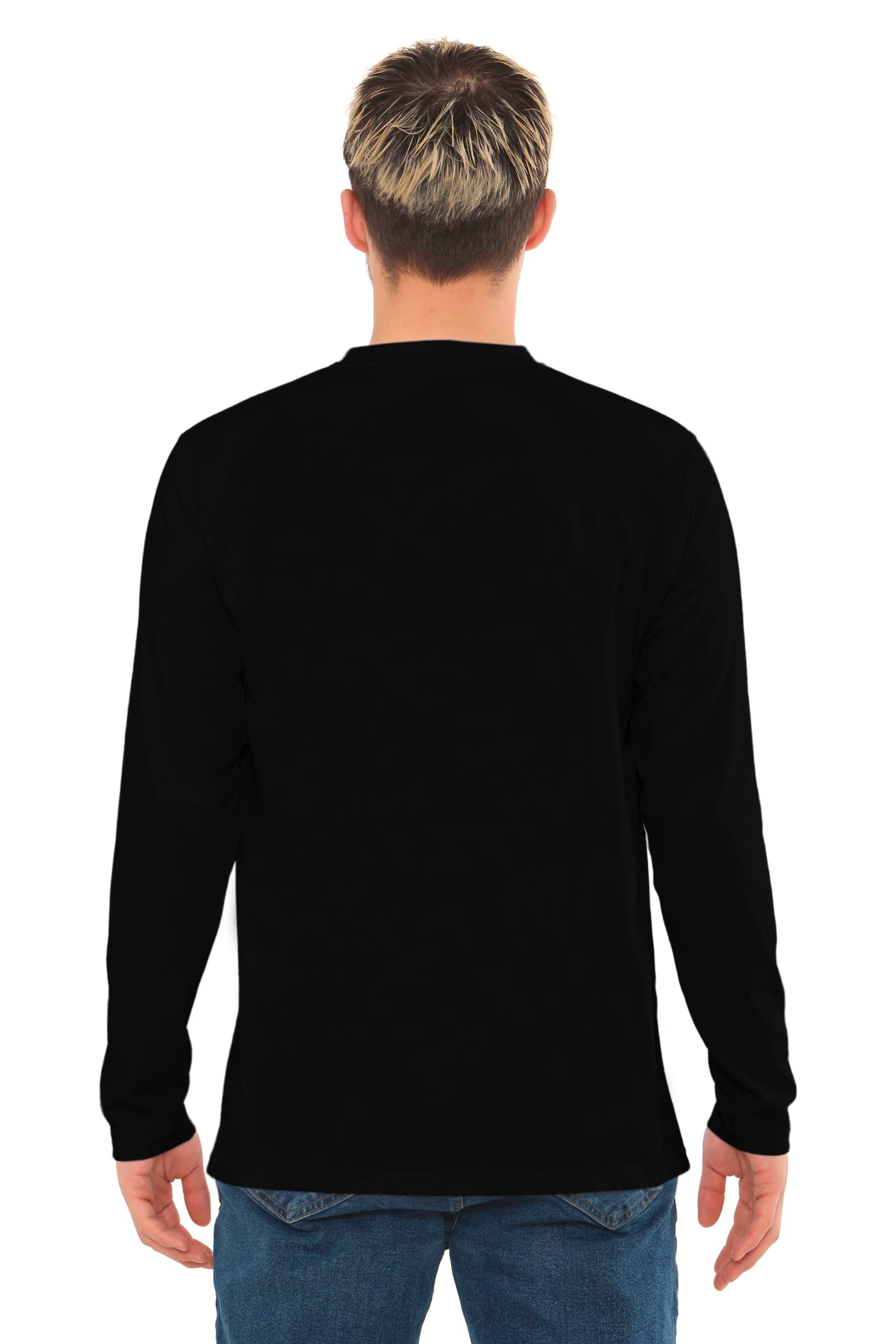 Bahob® 3 Pack Men's Long-Sleeved T-Shirt Round Neck T-Shirts Comfortable Crewneck Neck Tops for Men Soft Cotton S-3XL