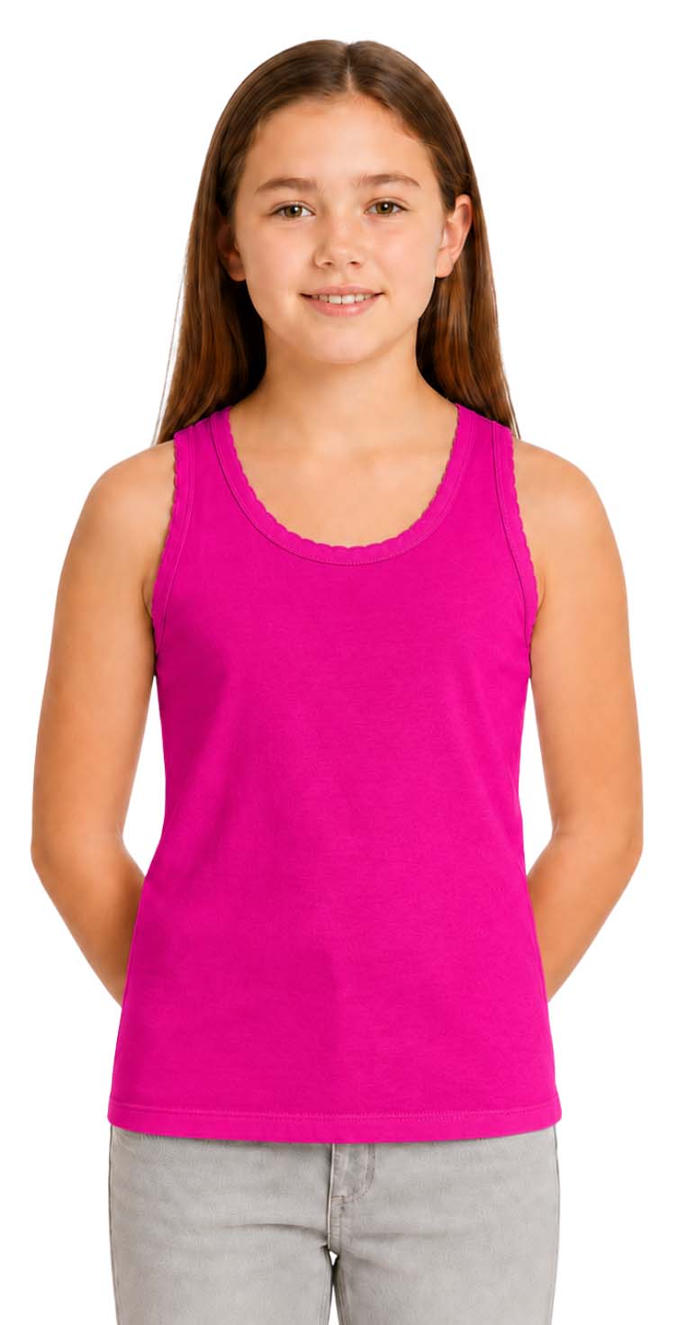 Bahob® 6 Pack Girl's Underwear Vests Soft Cotton Tank Tops Kids Sleeveless Vests Undershirts Cotton 5-14 Years