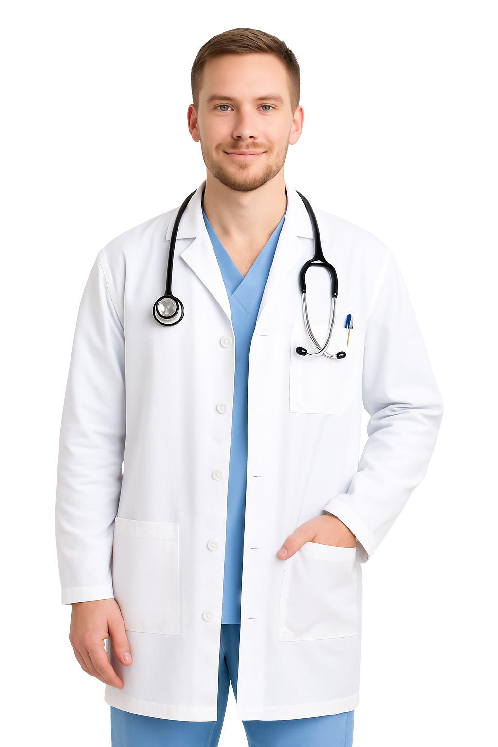 White Medical Coat Long Sleeved Unisex Lab Coat for Men and Women Doctors S-XXL