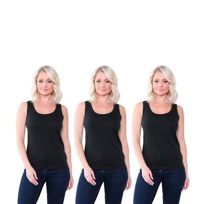Bahob® 3 Pack Women's Vests Tank Tops for Women Super soft Cotton Vest S-2XL