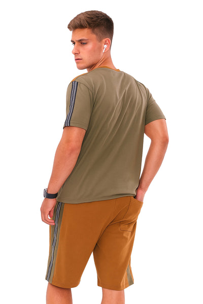 Bahob® Men's Short Pyjama Sets Soft Cotton Men's Short PJs, Sleepwear Nightwear Set for Men