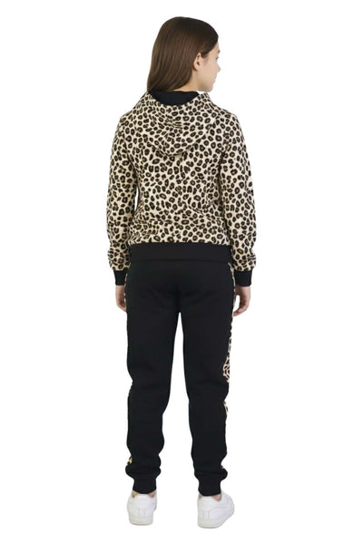 Bahob® Girls Tracksuits Set Top And Bottoms Fleece Zipper Hoodie Contrast Panel Butterfly Print Girl's Sportswear Set Tracksuits Activewear Set 3-14 Years