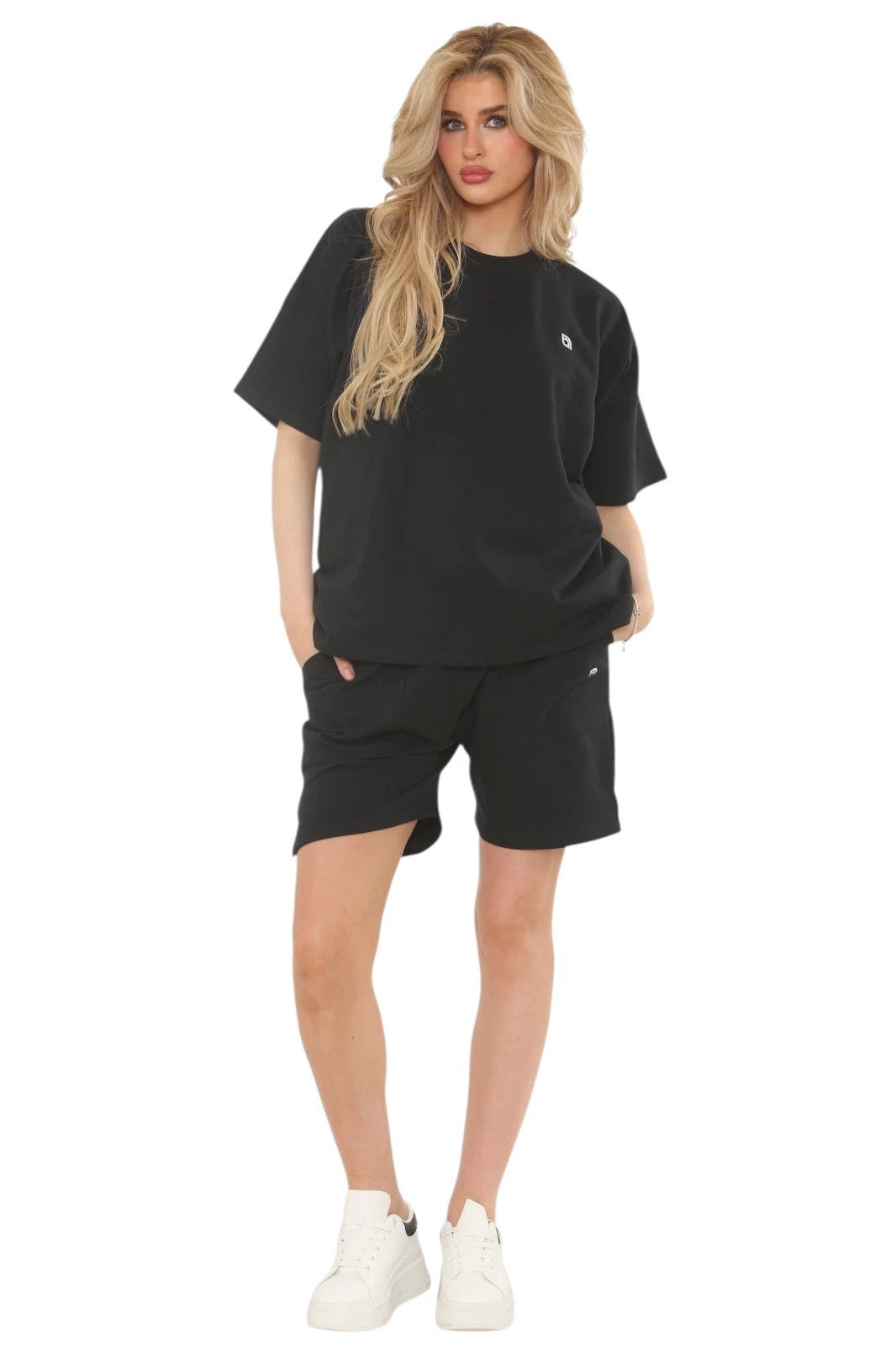 Womens Tracksuit Sets Loose Short Sleeve Tops and Shorts Set Oversized S-XXL