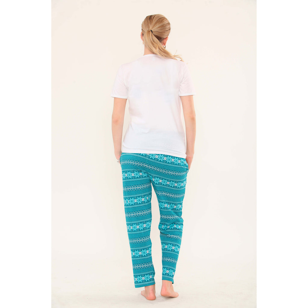 Women's Pyjamas Set Short Sleeve Cotton Printing Pjs Loungewear Soft Nightwear Sleepwear Set with Pockets Ladies Pjs Set S-XXL