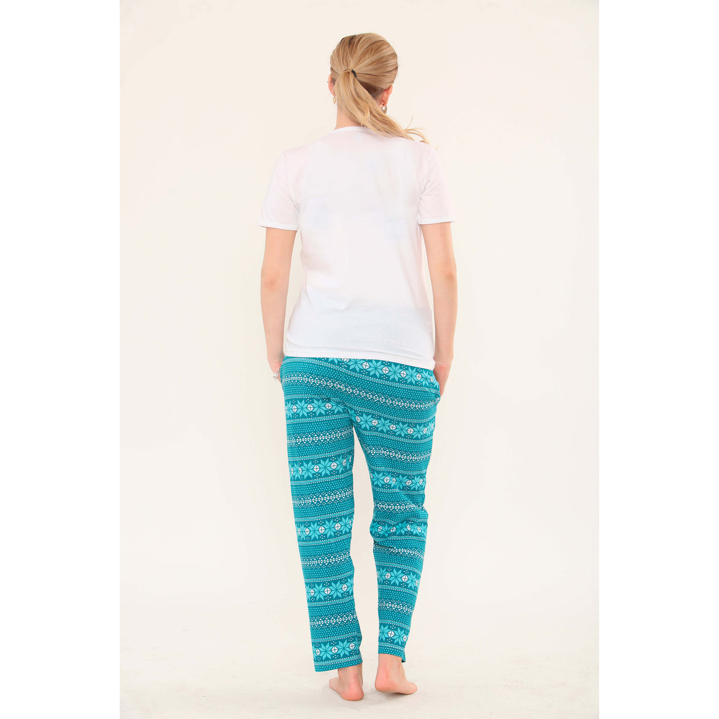 Women's Pyjamas Set Short Sleeve Cotton Printing Pjs Loungewear Soft Nightwear Sleepwear Set with Pockets Ladies Pjs Set S-XXL