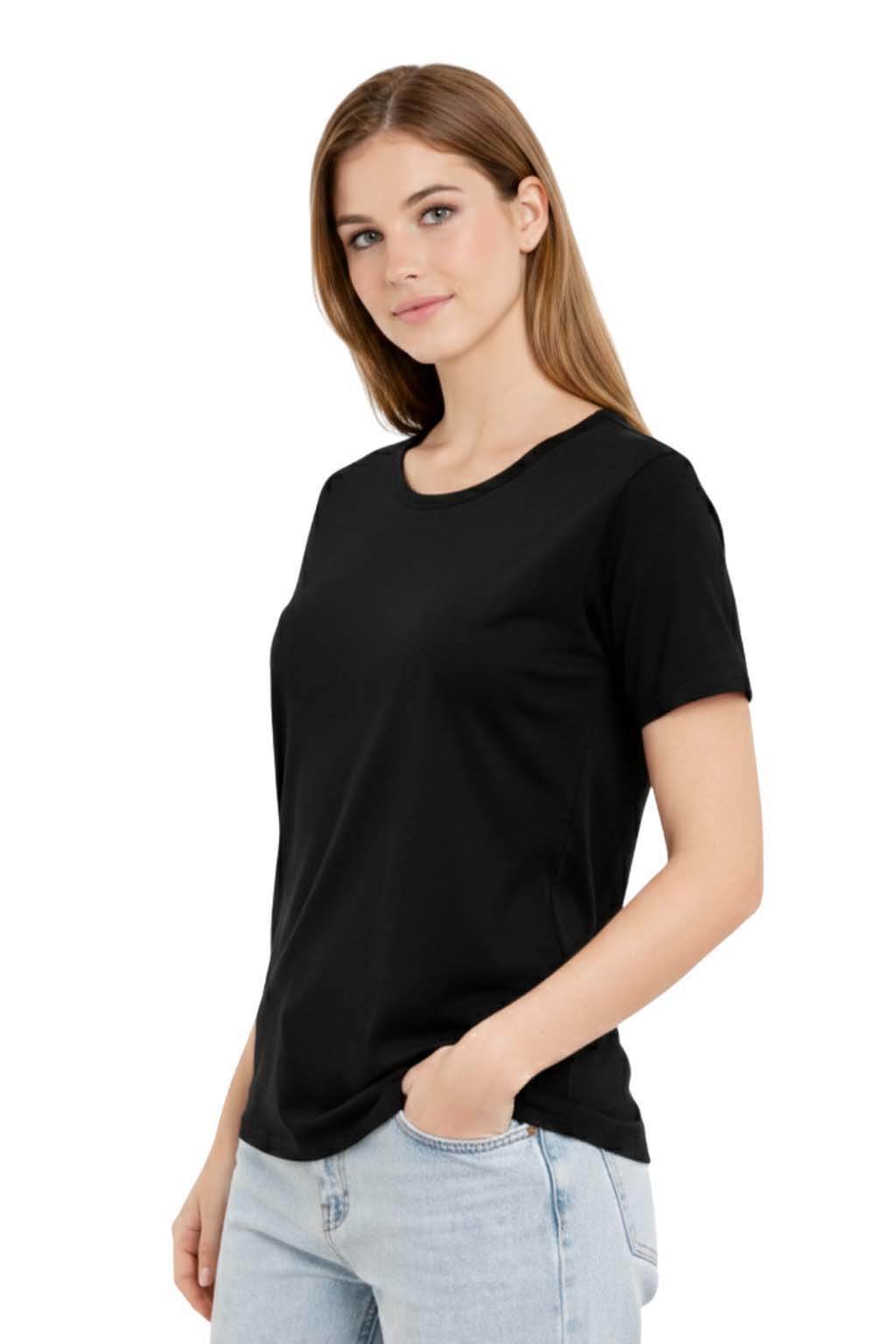 Bahob® 3 Pack Women's Classic-Fit Short-Sleeve Crew neck Plain Cotton T-Shirt S-XXL