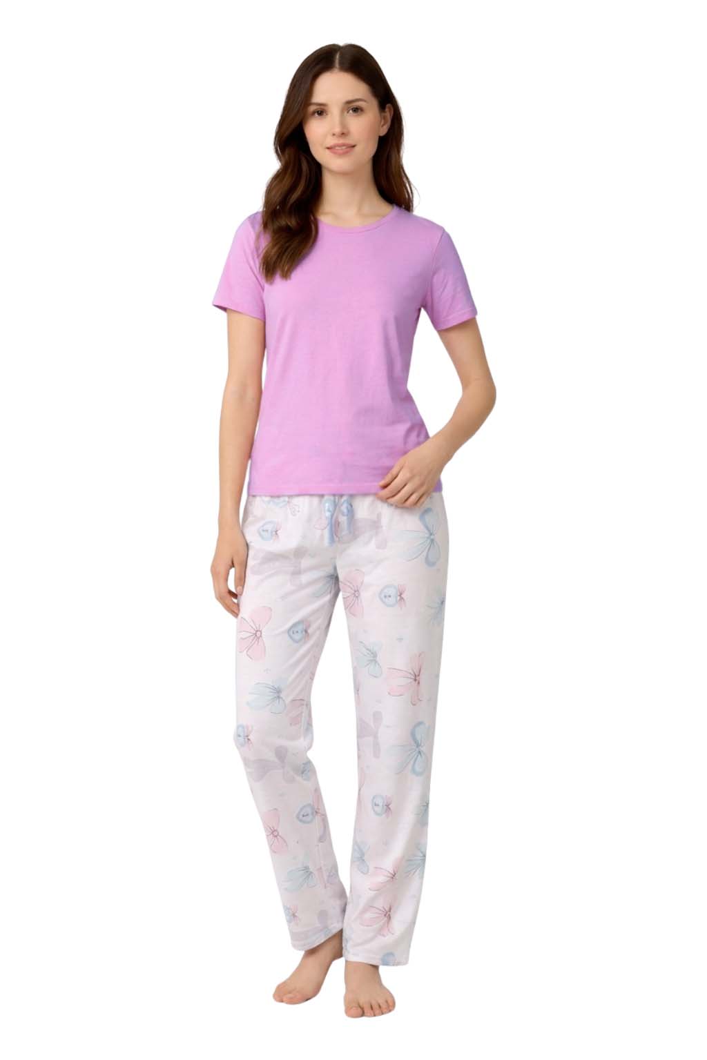 Women's Pyjamas Set Short Sleeve Cotton Printing Pjs Loungewear Soft Nightwear Sleepwear Set with Pockets Ladies Pjs Set S-XXL