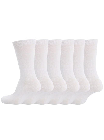 Bahob® 6 Pairs Unisex Back to School Cotton Rich Plain Ankle School Socks. - Bahob