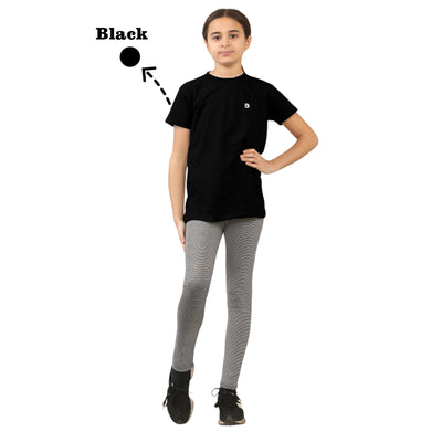 Girls T-Shirt and Leggings Set Cotton Summer Outfit for Kids 2 Piece Casual Loungewear Set – Soft & Comfy Top and Bottoms 5-14 Years