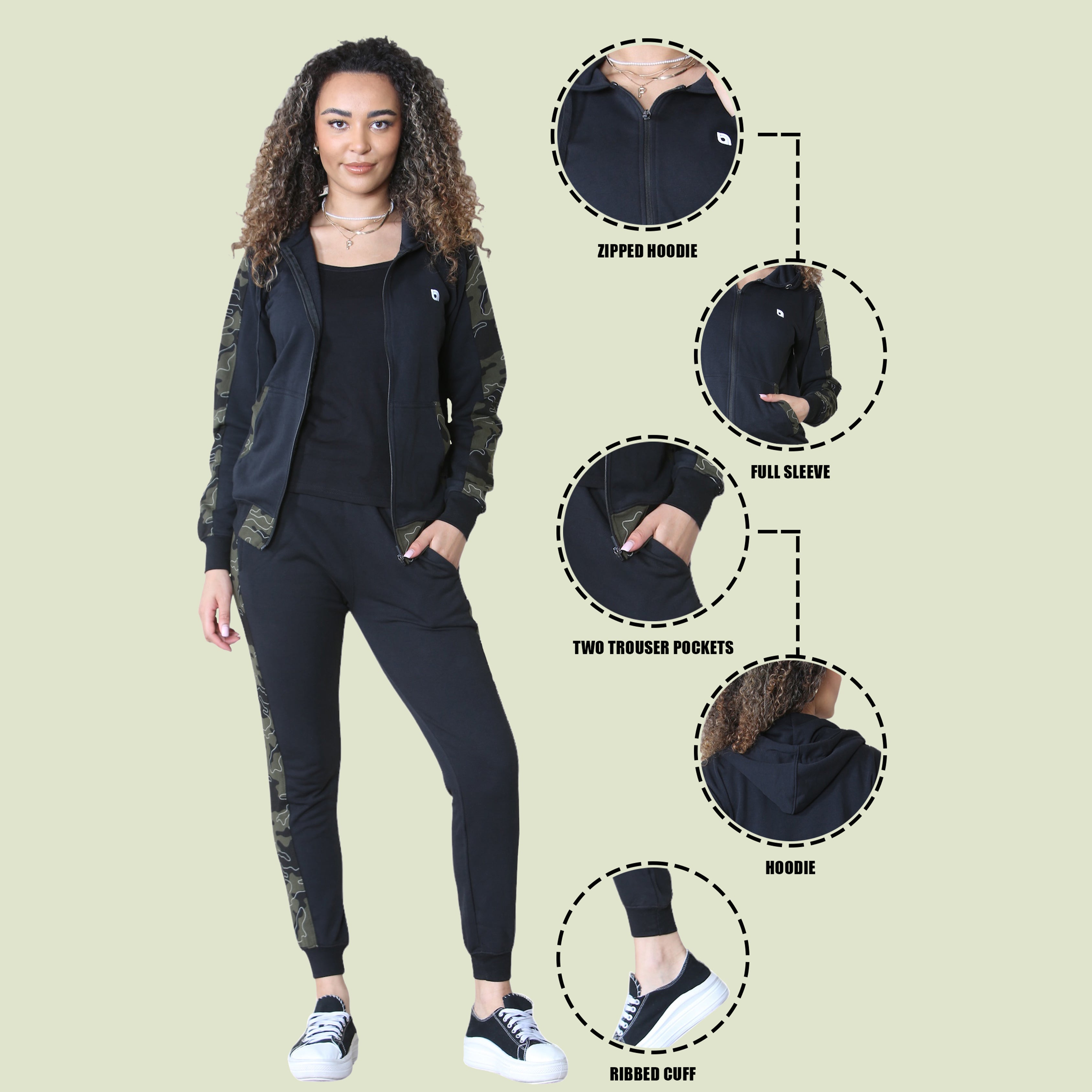Bahob Women Pieces Terry Tracksuit Vest Hoodie and Jogger Track Suits Activewear Gym Wear Set S-XXL