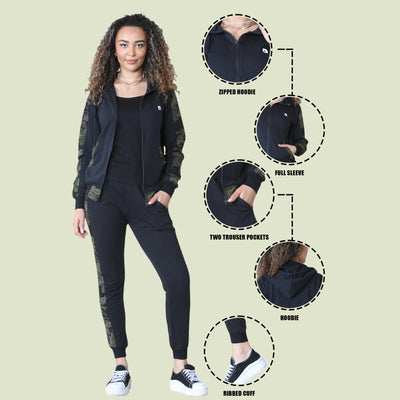 Bahob Women Pieces Terry Tracksuit Vest Hoodie and Jogger Track Suits Activewear Gym Wear Set S-XXL