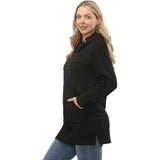 Womens Zip Up Long Hoodies Long Sleeves Ladies Fleece Longline Casual Hoodies Sweatshirt Full Zip Top Soft Jumper Jacket Hoodies For Women S-XXL