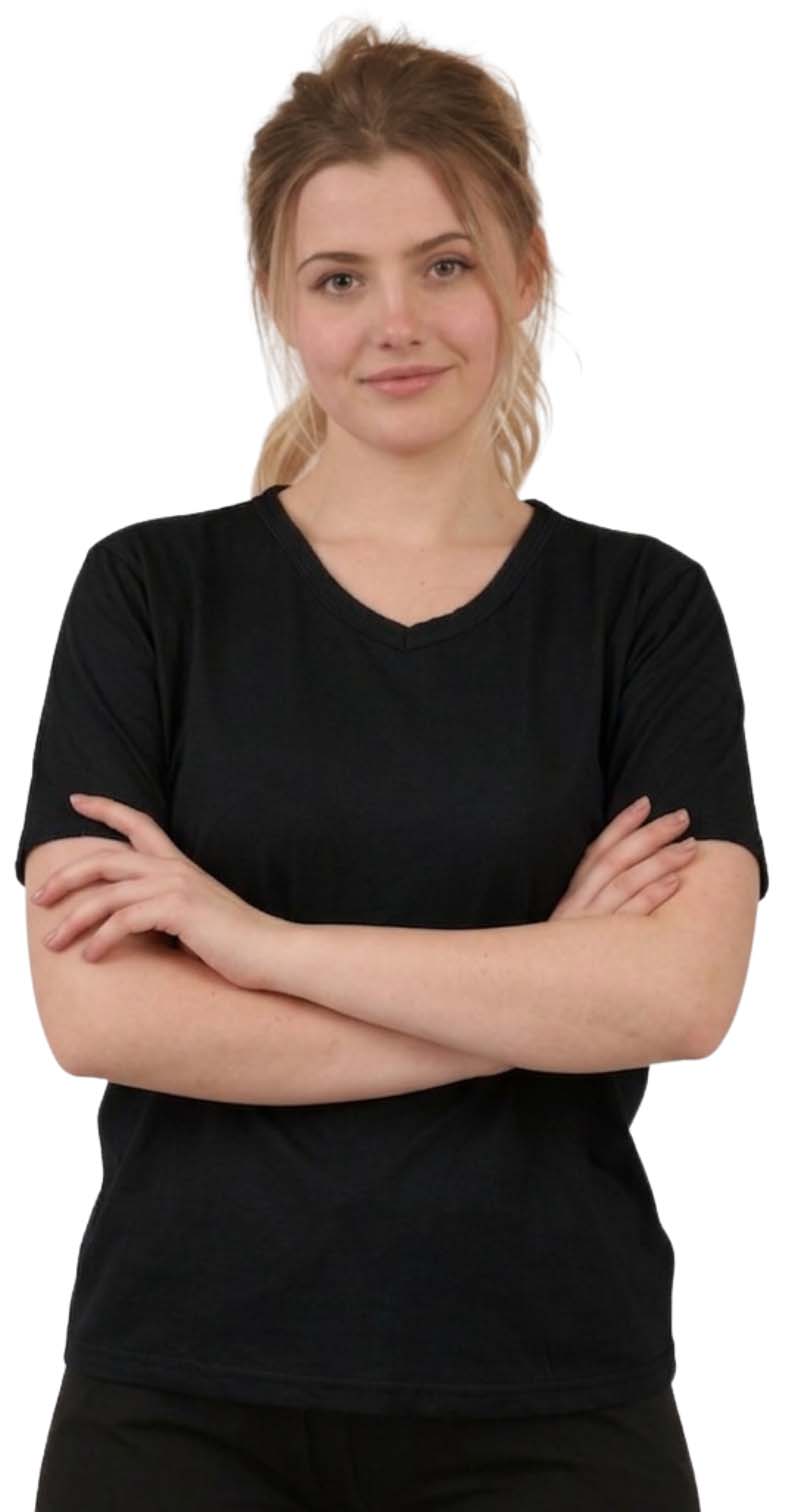 Bahob® 2 Pack Women's Classic-Fit Short-Sleeve V-NeckT-Shirt Plain Cotton T-Shirt Multipacks S-XXL
