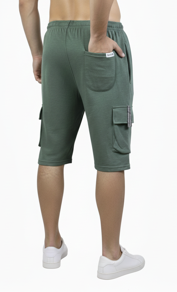 Bahob® Men's Fleece Short, Summer Casual Shorts Cotton with Elasticated Waistband Jogger Shorts S-XXL