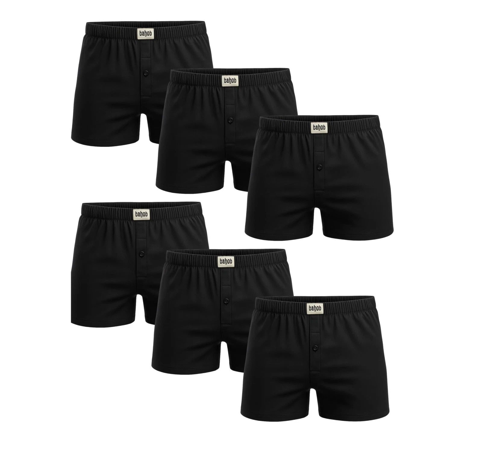 Bahob® Pack Of 6 Mens Boxers Shorts Button Open Fly Underpants Trunks For Mens Soft Cotton Boxer Shorts Comfortable Mens Underwear S-3XL