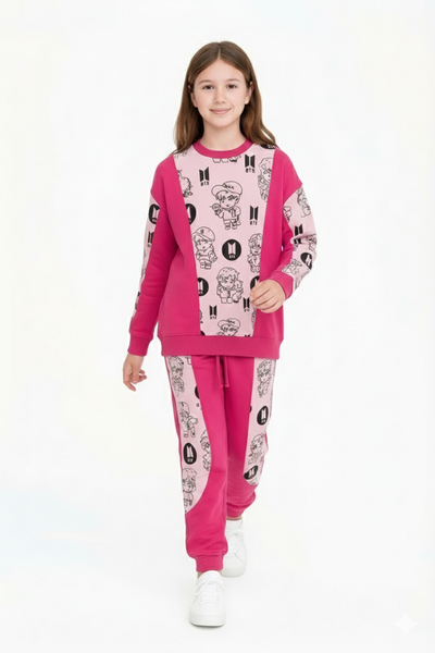 Bahob® Girls 2 Piece Sweatshirt & Jogging Bottoms Tracksuit Set