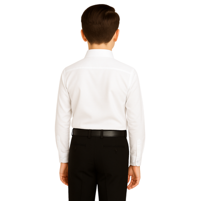 Bahob® 2 Pack Boy's School Uniform Long & Half Sleeve Button Down White School Shirts 3-14 Years
