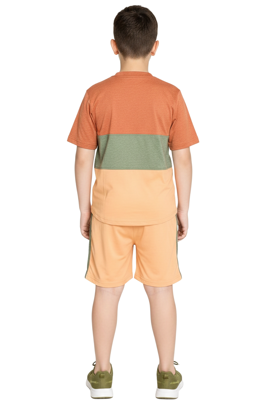 Bahob® Kids Short Set Top & Shorts Set Short Sleeves T Shirt Contrast Kids Short Set Top & Shorts Set Short Sleeves T Shirt Contrast Paneled Sports Summer Two Piece Outfit Set Children 3-14 Years