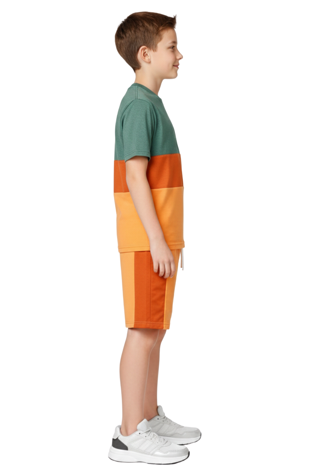 Bahob® Kids Short Set Top & Shorts Set Short Sleeves T Shirt Contrast Kids Short Set Top & Shorts Set Short Sleeves T Shirt Contrast Paneled Sports Summer Two Piece Outfit Set Children 3-14 Years