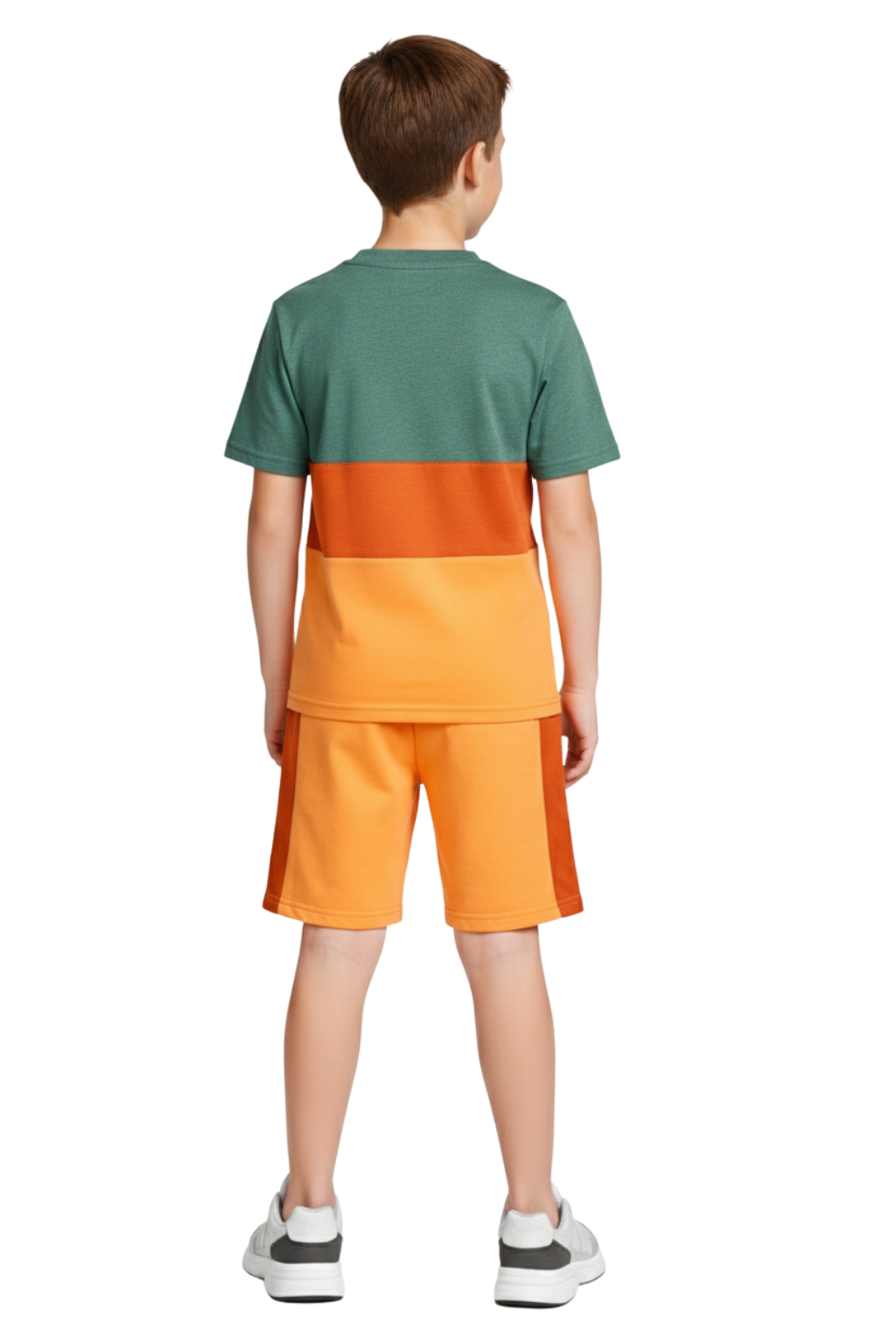 Bahob® Kids Short Set Top & Shorts Set Short Sleeves T Shirt Contrast Kids Short Set Top & Shorts Set Short Sleeves T Shirt Contrast Paneled Sports Summer Two Piece Outfit Set Children 3-14 Years