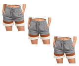 Bahob® 1 & 3 Pack Women's Fleece Short Summer Shorts with Elasticated Waistband 3 Pockets Knee Length Sweat Shorts Jogging Sport Workout Hiking Gym Athletic Running Shorts S-3XL