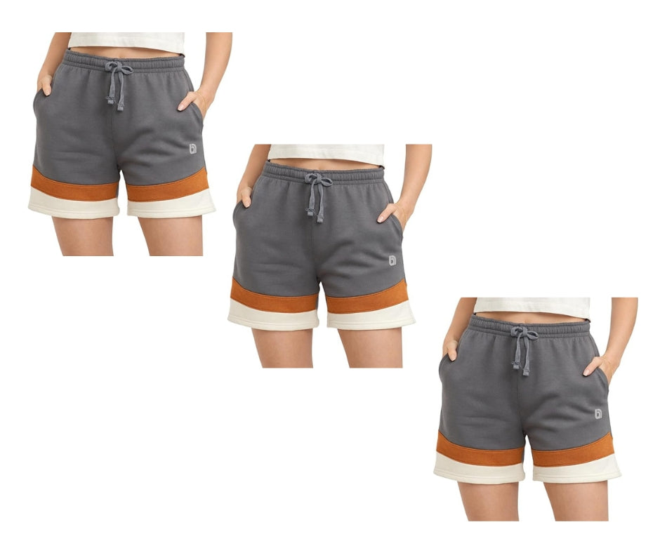 Bahob® 1 & 3 Pack Women's Fleece Short Summer Shorts with Elasticated Waistband 3 Pockets Knee Length Sweat Shorts Jogging Sport Workout Hiking Gym Athletic Running Shorts S-3XL