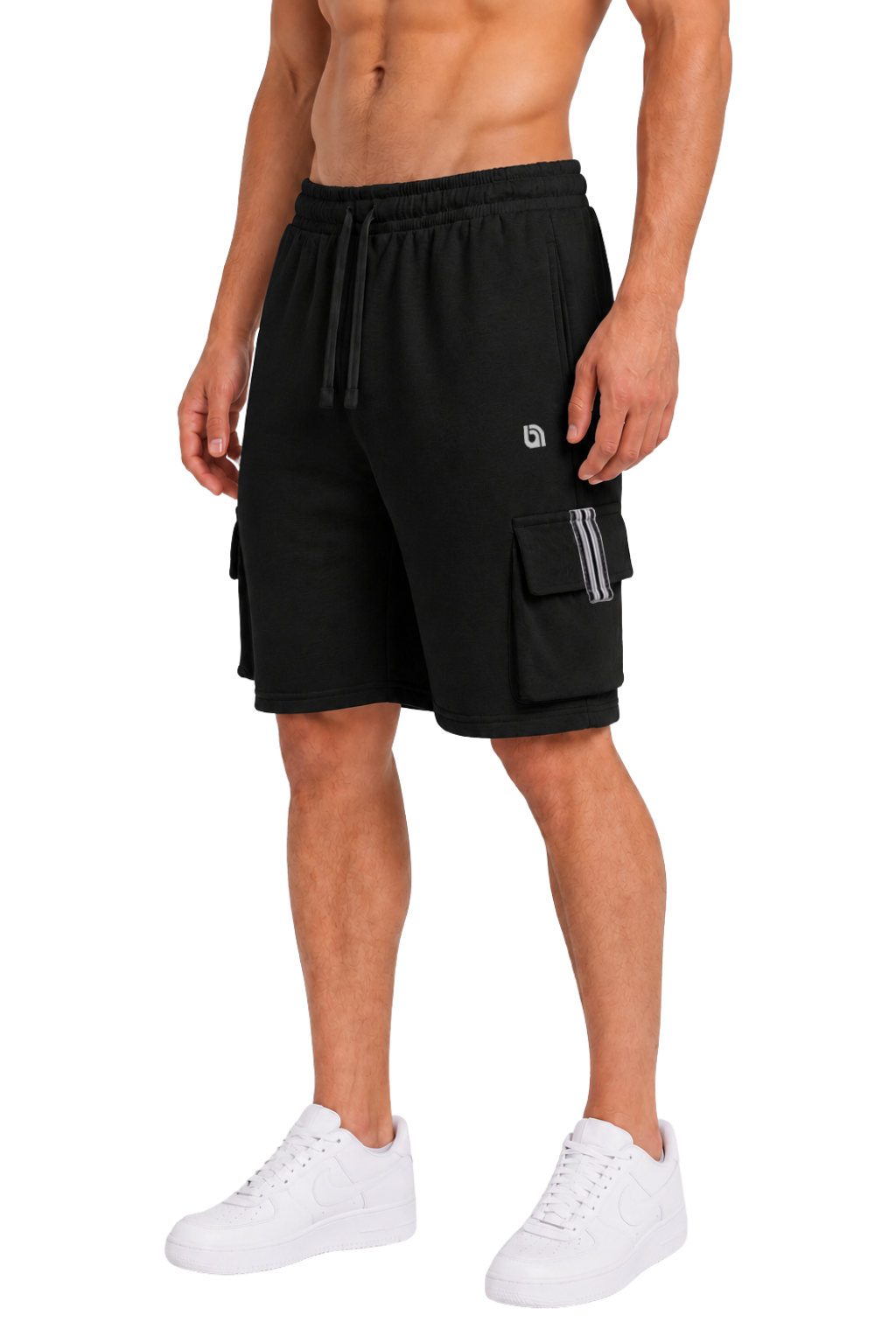 Bahob® Men's Fleece Short, Summer Casual Shorts Cotton with Elasticated Waistband Jogger Shorts S-XXL