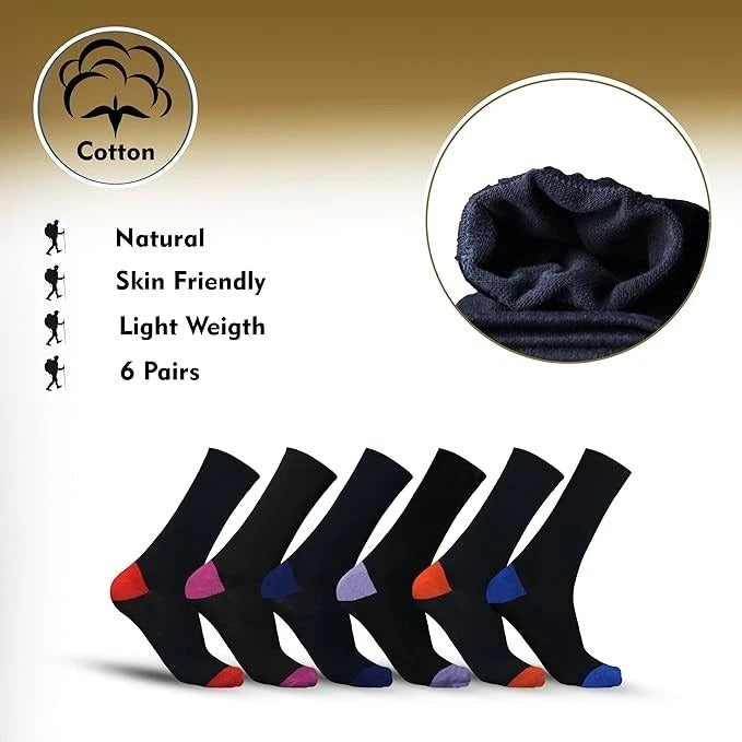 Mens Socks 6 Pairs Coloured Design Socks Smart Suit Work Golf Cotton Blend 6-11