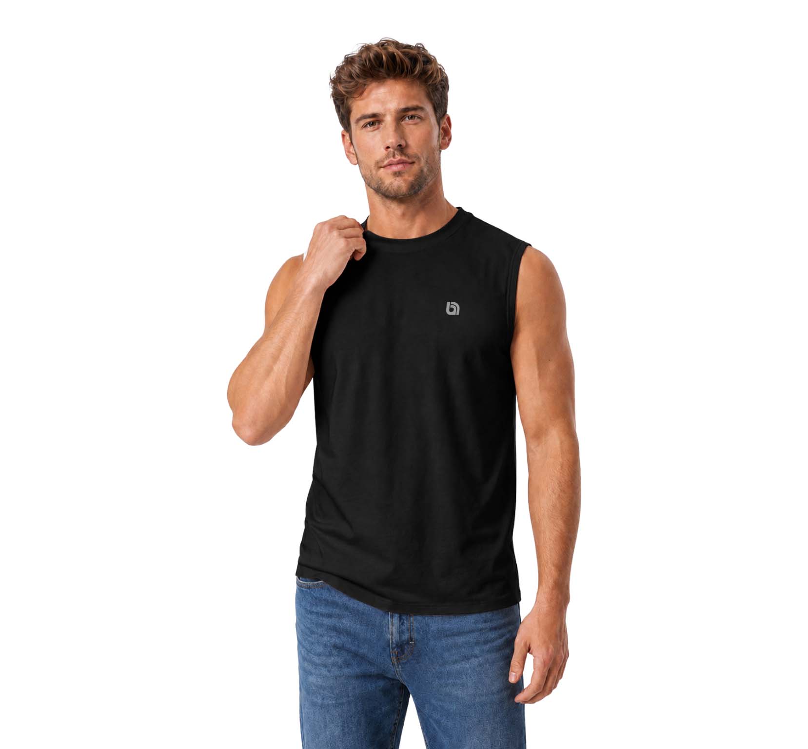 Bahob® 2 Pack Men's Sleeveless T-Shirts Vest Top for Men Tank Tops Training Running Workout Bodybuilding Shirts S-3XL