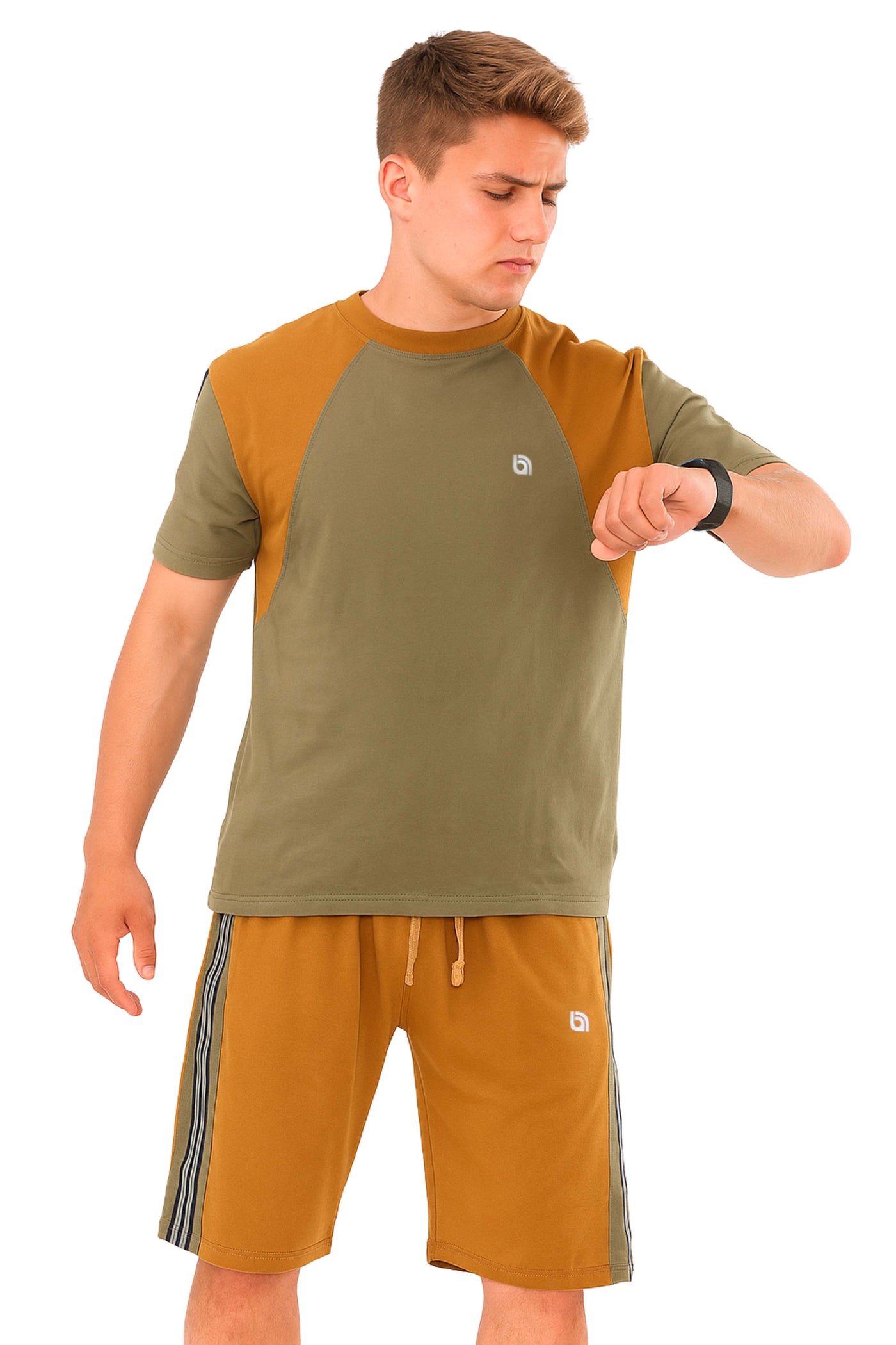 Bahob® Men's Short Pyjama Sets Soft Cotton Men's Short PJs, Sleepwear Nightwear Set for Men