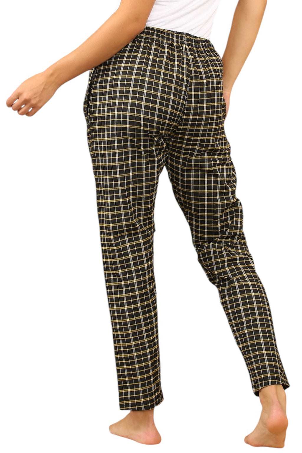 Bahob® 2 Pack Women's Check Pajama Bottom, Soft Cotton Lounge Wear Trousers Sleepwear Nightwear for Women S-XXL