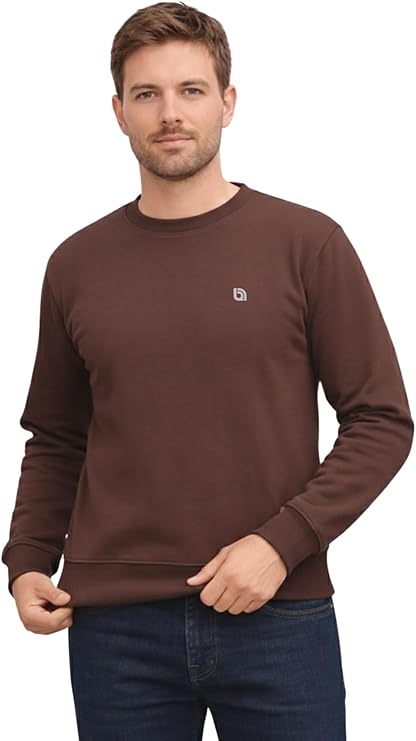 Bahob® Men's Fleece Crew Neck Sweatshirt Pullovers Long Sleeve Jumper, Sweater S-3XL